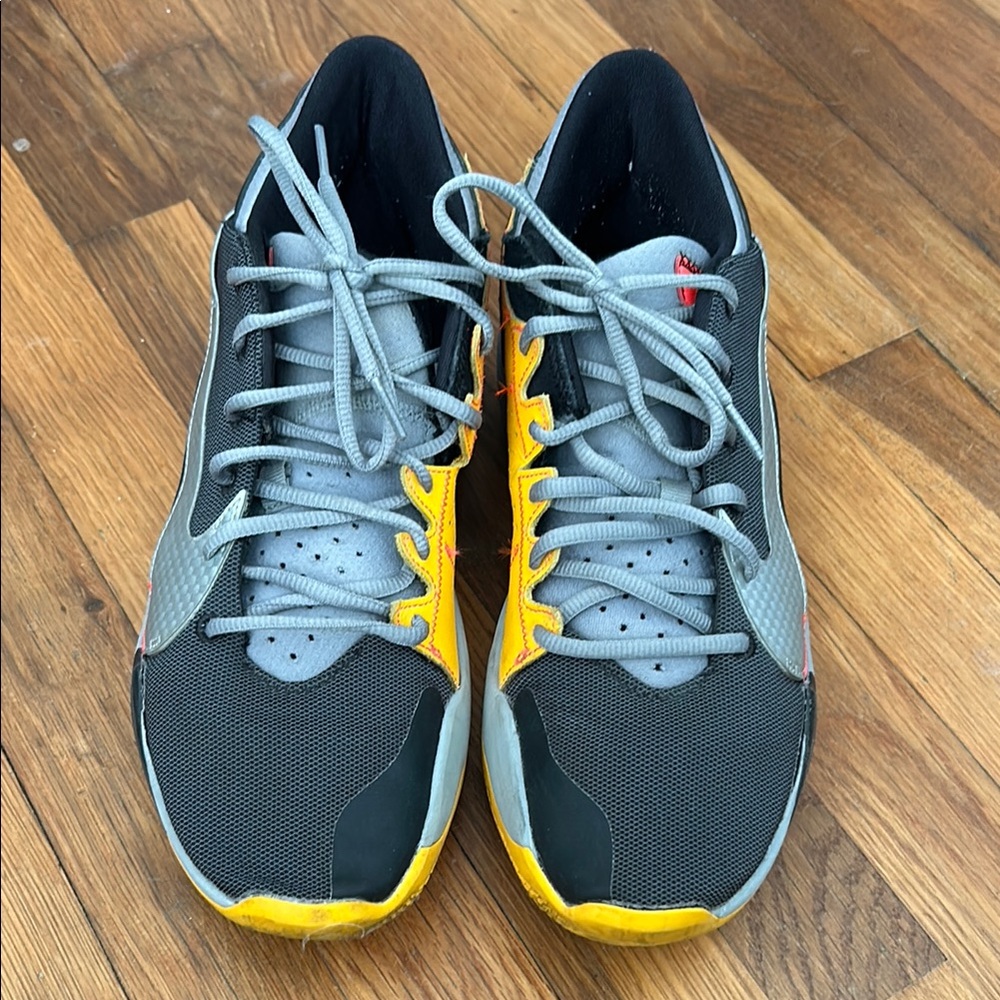 Nike Gray and Yellow Athletic Shoes with Breathable Mesh
